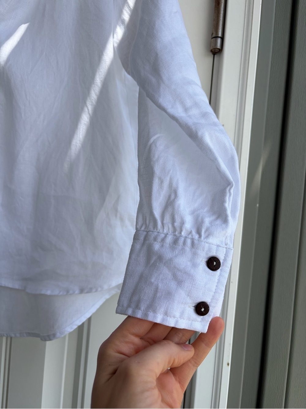 Classic White Button-Down Women's Blouse - Picture 3 of 6